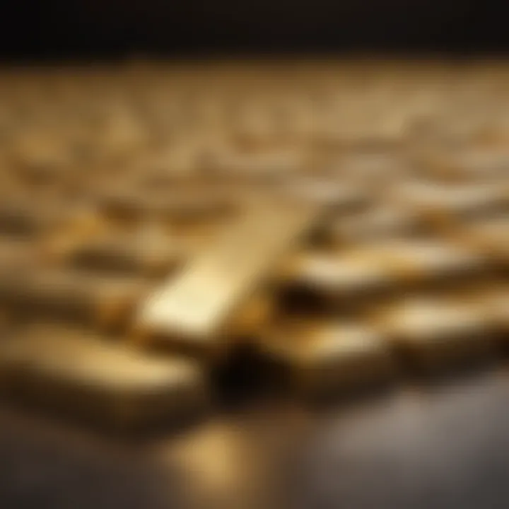 Golden bars representing physical gold investment