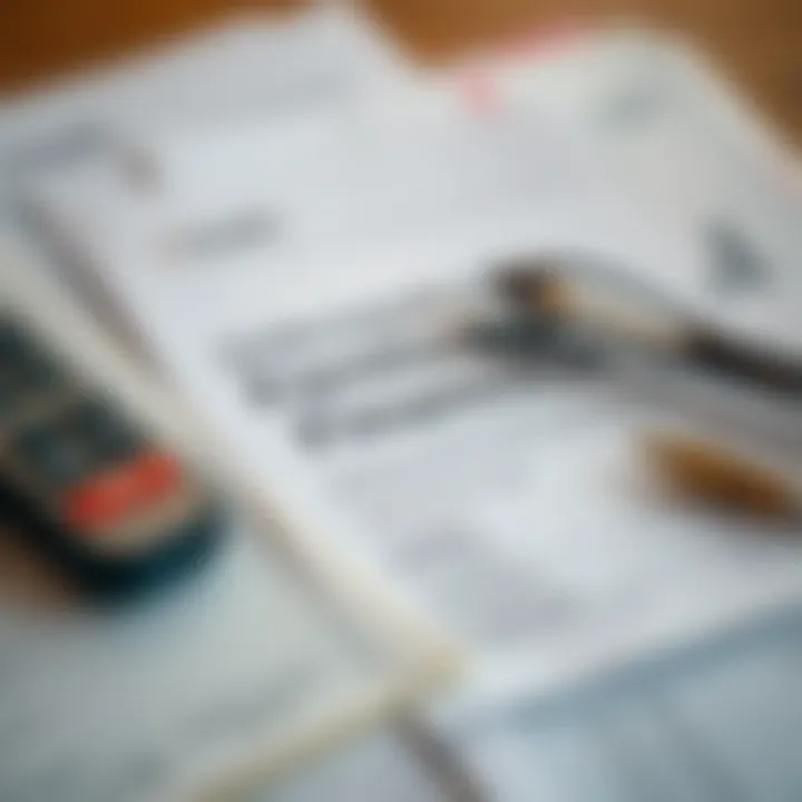 Understanding Foreclosure Financials A close-up of foreclosure paperwork and financial documents