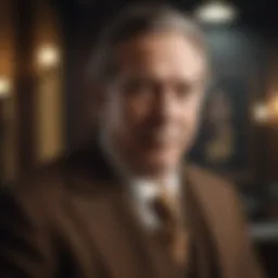 A portrait of a historical financial titan