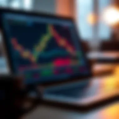 Navigating Trading Platforms A close-up view of a trading platform interface on a laptop