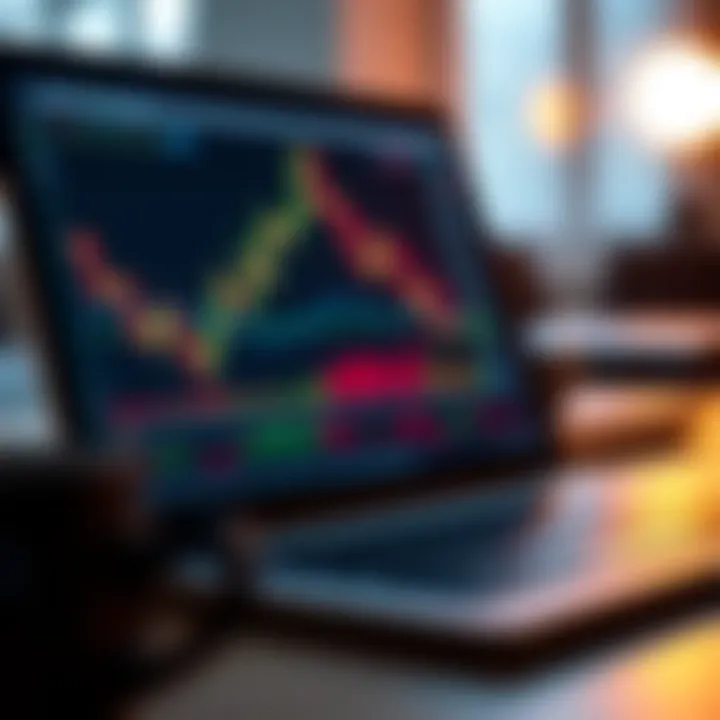 Navigating Trading Platforms A close-up view of a trading platform interface on a laptop