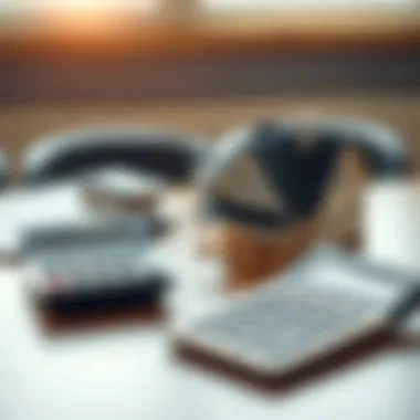 Calculating Affordability Calculator and home model on a table