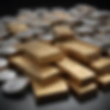 Precious Metal Investment Products An assortment of precious metal investment products including bars, coins, and ETFs.