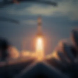 A futuristic rocket launch showcasing technological advancements in aerospace