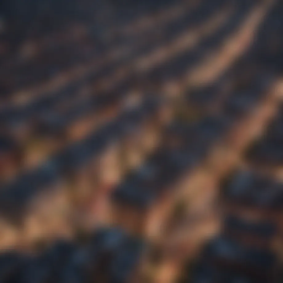 An aerial view of a bustling urban landscape showcasing various properties