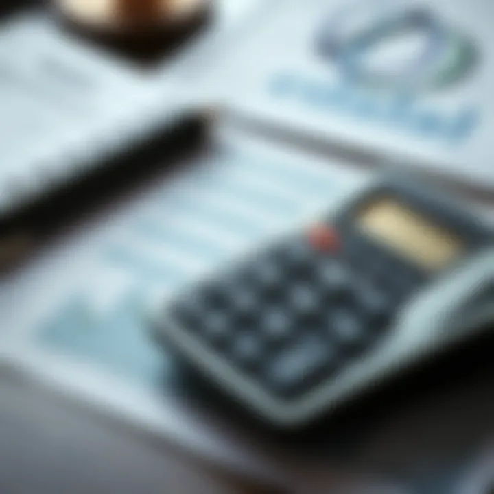 Calculating Loan Options Calculator with financial documents on a desk
