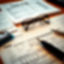 Tax forms and financial documents laid out for analysis