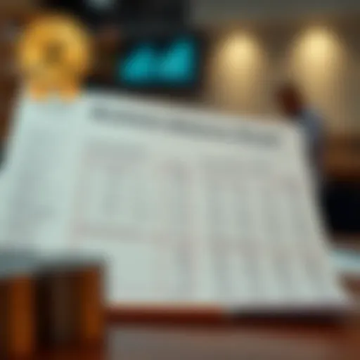 Visual representation of a business balance sheet
