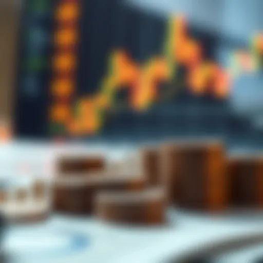 Abstract representation of company shares and financial graphs
