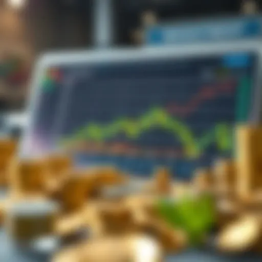 Concept of direct stock investment with chart illustration