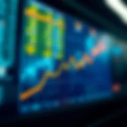 Graph illustrating rising interest rates over time